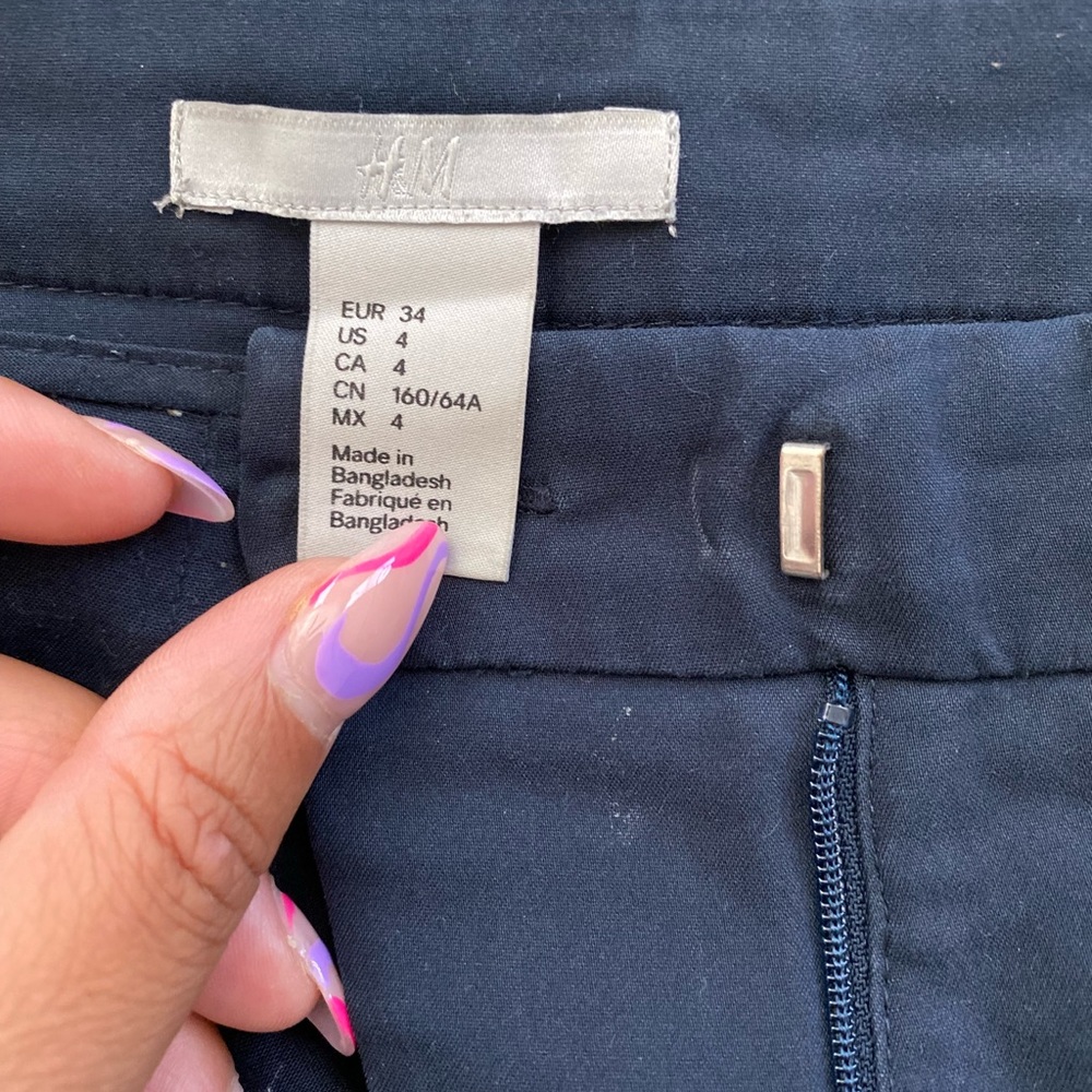 Blue cropped work pants